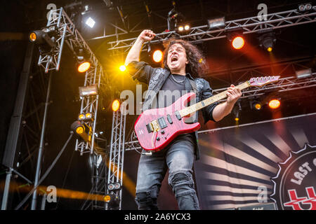 Solvesborg, Suède. 08th, 2019 juin. Le groupe de rock anglais UFO effectue un concert live au cours de la fête de la musique suédoise Sweden Rock Festival 2019. Ici le guitariste Vinnie Moore est vu sur scène. (Photo crédit : Gonzales Photo - Terje Dokken). Banque D'Images