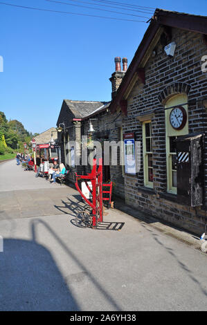 Ferme de la Gare, Keighley et chemin de fer de la vallée d'une valeur Banque D'Images