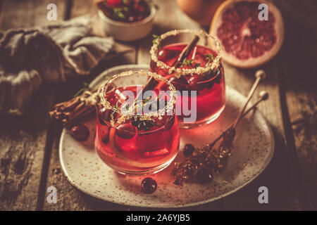 Cocktail de grâce à la canneberge, cimmanon, punch pamplemousse Banque D'Images