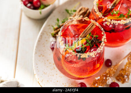 Cocktail de grâce à la canneberge, cimmanon, punch pamplemousse Banque D'Images