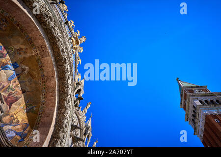 La Basilique Saint Marc Piazza San Marco Venise Italie Banque D'Images