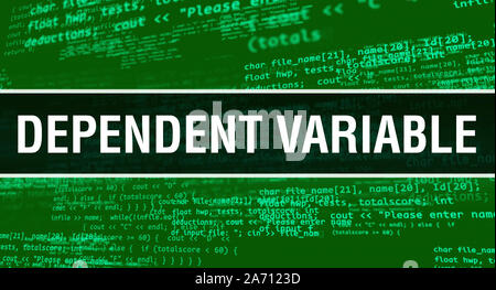 Variable dépendante texte écrit sur les codes de programmation résumé technologie historique de concepteur de logiciel et l'ordinateur d'un script. Variable dépendante d'hiver Banque D'Images