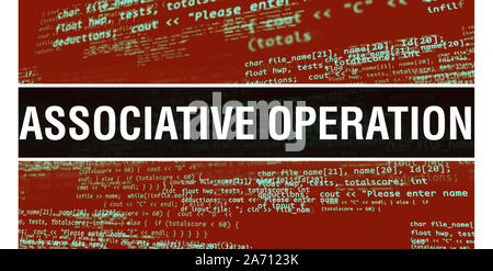 Fonctionnement associatif texte écrit sur les codes de programmation résumé technologie historique de concepteur de logiciel et l'ordinateur d'un script. Fonctionnement associatif Banque D'Images