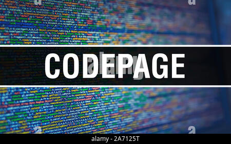 Avec la page de code binaire de la technologie numérique. Résumé fond avec le code du programme et la page de code. La technologie de codage et de programmation background Banque D'Images