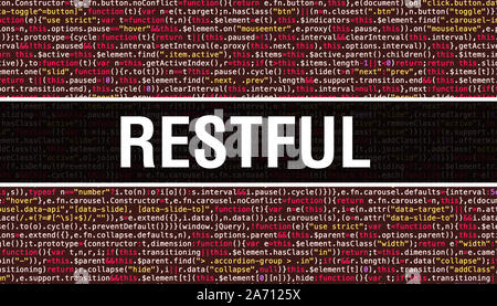 Texte reposant sur la programmation écrite Résumé Contexte La technologie code de développeur de logiciel et l'ordinateur d'un script. Bonne notion de code sur ordinateur Banque D'Images