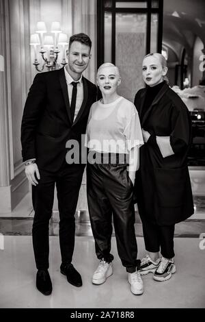 Nicolas Rouquet et Rose McGowan Banque D'Images