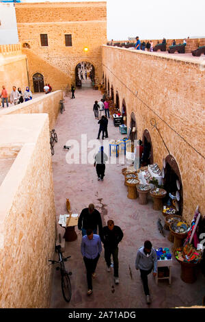 Sqala du port, une forteresse défensive à Essaouira, Maroc Banque D'Images