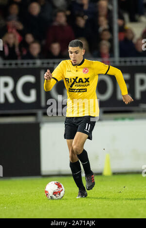 Almere, Pays-Bas. 29 Oct, 2019. ALMERE, 29-10-2019, le stade saison 2019/2020, Yanmar, Eerste ronde TOTO KNVB Beker. Almere City player Faris Hammouti pendant le jeu Almere City - Go Ahead Eagles : Crédit Photos Pro/Alamy Live News Banque D'Images