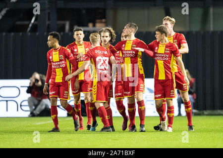 Almere, Pays-Bas. 29 Oct, 2019. ALMERE, 29-10-2019, le stade saison 2019/2020, Yanmar, Eerste ronde TOTO KNVB Beker.Go Ahead Eagles célébrant 1-1 pendant le jeu Almere City - Go Ahead Eagles : Crédit Photos Pro/Alamy Live News Banque D'Images