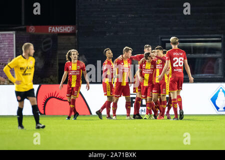 Almere, Pays-Bas. 29 Oct, 2019. ALMERE, 29-10-2019, le stade saison 2019/2020, Yanmar, Eerste ronde TOTO KNVB Beker. Go Ahead Eagles célébrant 1-2 pendant le jeu Almere City - Go Ahead Eagles : Crédit Photos Pro/Alamy Live News Banque D'Images