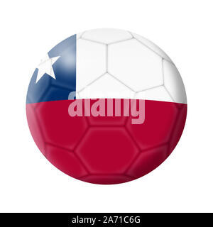 Le Chili un ballon de soccer football illustration isolé sur blanc with clipping path Banque D'Images