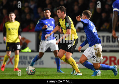 BURTON ON TRENT, en Angleterre. 29 octobre Nathan Broadhead (9) de Burton Albion au cours de la quatrième ronde de la Coupe du buffle match entre Burton Albion et Leicester City au stade de Pirelli, Burton upon Trent mardi 29 octobre 2019. (Crédit : Jon Hobley | MI News) photographie peut uniquement être utilisé pour les journaux et/ou magazines fins éditoriales, licence requise pour l'usage commercial Crédit : MI News & Sport /Alamy Live News Banque D'Images