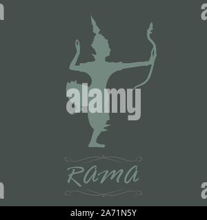 Le Seigneur Rama comme un archer, vector art illustration Illustration de Vecteur