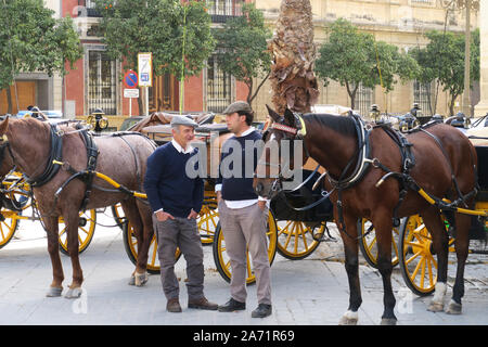 Cheval Tourisme et transport de voitures en Espagne Banque D'Images