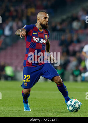 Barcelone, Espagne - 29 OCTOBRE : Arturo Vidal, du FC Barcelone en action pendant la match de la Liga entre le FC Barcelone et Real Valladolid au Camp Nou le 29 octobre 2019 à Barcelone, Espagne. Banque D'Images