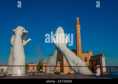 Venise Italie 26 Octobre 2019 : Biennale de l'art moderne peut vous vivre en des temps intéressants Banque D'Images