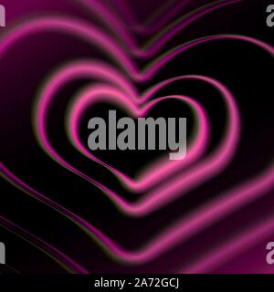 Carte coeur avec aberrations colorées Illustration de Vecteur