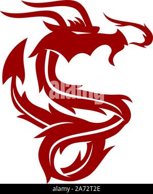 Logo Dragon Mascot Template Vector Isolated Illustration de Vecteur