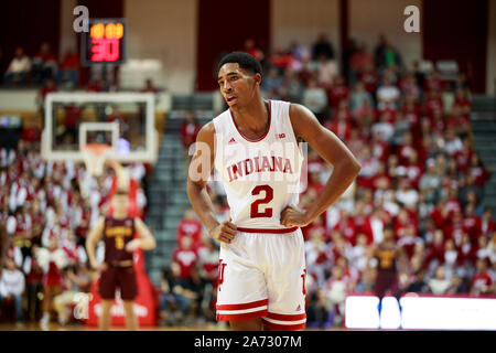 Indiana University's Armaan Franklin (2) joue contre Gannon lors d'une exposition de la NCAA college basketball game, le Mardi, Octobre 29, 2019, de l'Université Simon Skjodt Assembly Hall à Bloomington, Indiana Indiana battre Gannon 84 à 54. (Photo de Jeremy Hogan/l'Bloomingtonian) Banque D'Images