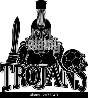 Trojan Spartan Gladiator Femme guerrière Soccer Illustration de Vecteur