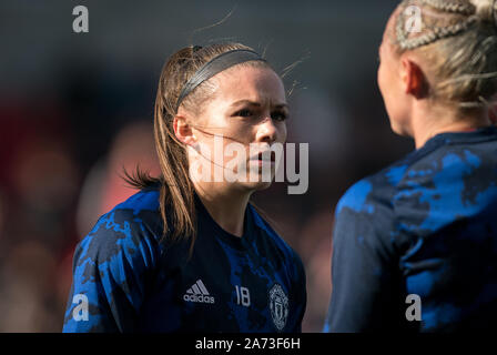 Kirsty Hanson de Man Utd pendant le match des Femmes Groupe FAWSL match entre Manchester United et les femmes Les femmes de la lecture à Leigh Sports Village, Leigh, Engl Banque D'Images