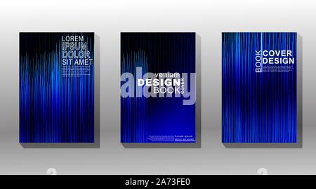 Vector collection de couvertures de livres, brochures etc. Colorful abstract lignes diagonales sur fond futuriste de gradient. Des sentiers de lumière et l'effet bokeh Illustration de Vecteur