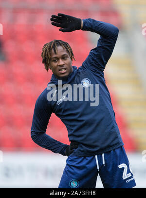 Rolando Aarons (prêté par Newcastle United) de Wycombe Wanderers pendant le FAWSL avant match match entre Manchester United et les femmes Les femmes de lecture Banque D'Images