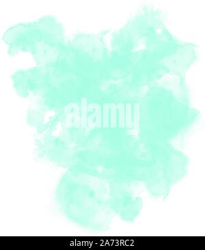 Graphiques vectoriels et un modèle moderne d'éclaboussures de peinture vert néon. Tache d'Aquarelle isolé sur fond blanc. la texture de menthe, menthe néo-couleur. Illustration de Vecteur