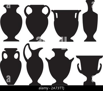 Illustration Vecteur de simplification des vases grecs en noir. Illustration de Vecteur