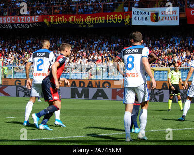 Gênes, Italie, septembre, 15, 2019 - scènes de football au cours de la Serie A italienne match Genoa - Atalanta dans Luigi Ferraris Stade de Gênes, Italie Banque D'Images