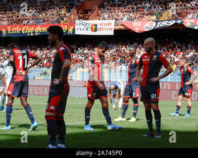 Gênes, Italie, septembre, 15, 2019 - scènes de football au cours de la Serie A italienne match Genoa - Atalanta dans Luigi Ferraris Stade de Gênes, Italie Banque D'Images