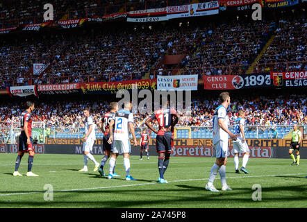 Gênes, Italie, septembre, 15, 2019 - scènes de football au cours de la Serie A italienne match Genoa - Atalanta dans Luigi Ferraris Stade de Gênes, Italie Banque D'Images