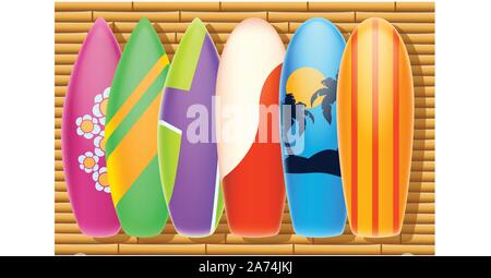 Surf bambou Illustration de Vecteur