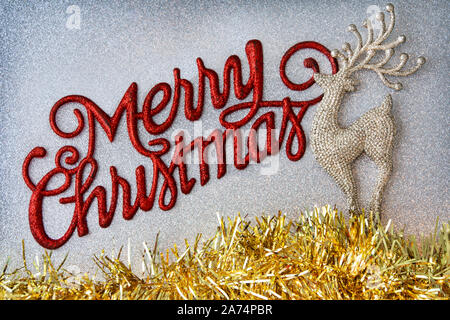 Joyeux Noël texte comme arrière-plan renne Banque D'Images