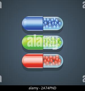 trois pilules Illustration de Vecteur