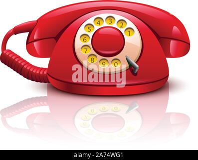 Téléphone rouge 01 Illustration de Vecteur