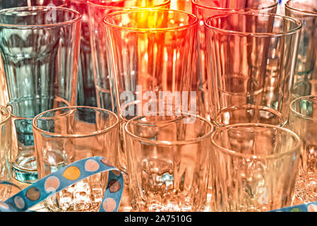 Différents types de verre sont prêt pour une partie Banque D'Images