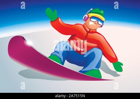 snowboarder Illustration de Vecteur