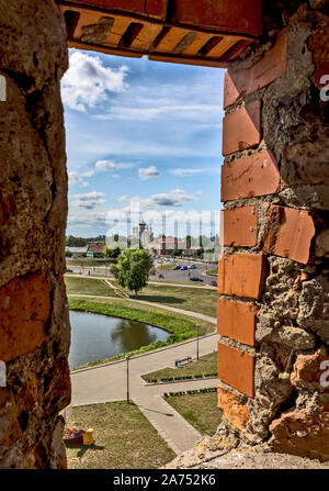 Vue de la ville depuis les fenêtres du château de Leeds, 04.08.2019. Banque D'Images