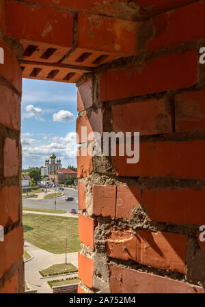 Vue de la ville depuis les fenêtres du château de Leeds, 04.08.2019. Banque D'Images