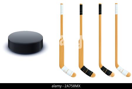 Rondelle et sticks isolated Illustration de Vecteur