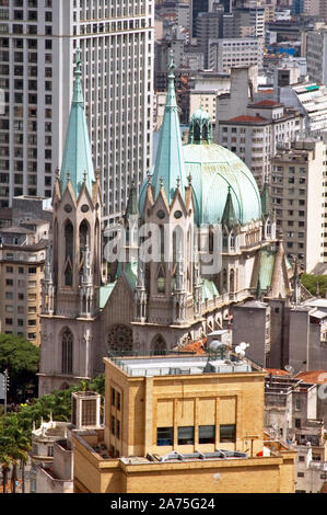 La Praça da Sé, Catedral da Sé, São Paulo, Brésil Banque D'Images