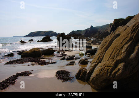 Marloes sands à marée basse dans la région de Pembrokeshire, Pays de Galles du Sud. Banque D'Images