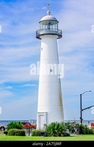 Le phare de Biloxi est photographié, le 22 octobre 2019 à Biloxi, Mississippi. Le phare a été érigé en 1848. Banque D'Images