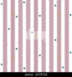Confettis scintillants or points et flocons. Modèle sans couture. Rayures bleues sur fond blanc. Fête rétro arrière-plan. Maison de vacances Carte de vœux. Mer Illustration de Vecteur