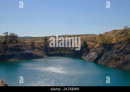 Lago del Mirador (Lookout) Lac à Villanueva del Río y Minas, Séville, Espagne Banque D'Images