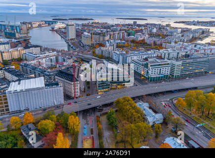 Photo aérienne d'Helsinki, capitale de la Finlande Banque D'Images