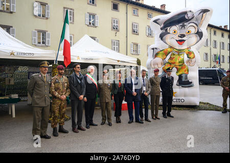 LUCCA, ITALIE. 30 OCTOBRE , 2019. Inauguration de l'Lucca Comics AND GAMES 2019 cas Lucca Comics AND GAMES 2019 avec la présence des autorités locales, Vice-Ministre de l'intérieur Claudio Vito Crimi, et le designer Giorgio Cavezzano Donald Duck. Stefano Dalle Luche / Alamy Live News. Banque D'Images