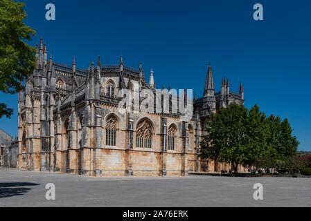 L'église de style gothique au monastère d'Alcobaça au Portugal. Banque D'Images