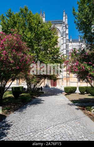 L'église de style gothique au monastère d'Alcobaça au Portugal. Banque D'Images